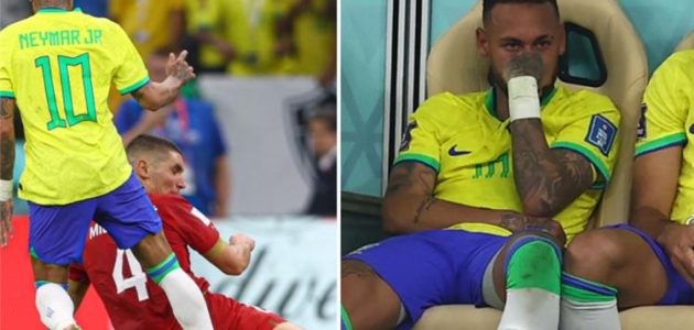 فيديو | نيمار يبكي متأثرًا بالإصابة في مباراة البرازيل وصربيا بكأس العالم 2022